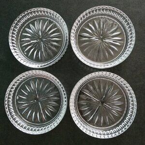 Princess House Crystal Coasters Set of 4 - 3.5 in Wide and 11/2 in Tall
